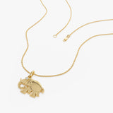 14k Elephant Charm Necklace with Natural Diamond Ferkos Fine Jewelry