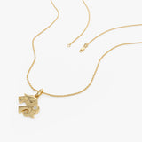 14k Lucky Elephant Charm Necklace with a Diamond Ferkos Fine Jewelry