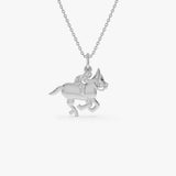 14k Diamond Horse Charm Necklace 14K White Gold Ferkos Fine Jewelry