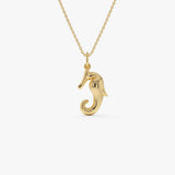14 Seahorse Charm Necklace 14K Gold Ferkos Fine Jewelry