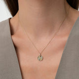 14K Gold Diamond Fluted Circle Pendant Necklace Ferkos Fine Jewelry