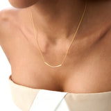 14k Gold Curved Bar Necklace Ferkos Fine Jewelry