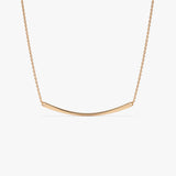 14k Gold Curved Bar Necklace 14k Rose Gold Ferkos Fine Jewelry