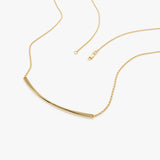 14k Gold Curved Bar Necklace Ferkos Fine Jewelry