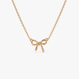 14Kt Plain Gold Ribbon Necklace 14K Rose Gold Ferkos Fine Jewelry