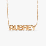 14K Bubble Name Necklace 14K Rose Gold Ferkos Fine Jewelry