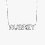 14K Bubble Name Necklace 14K White Gold Ferkos Fine Jewelry