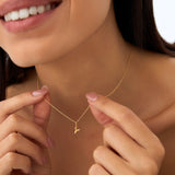 14K Bubble Letter Necklace Ferkos Fine Jewelry