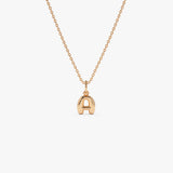 14K Bubble Letter Necklace 14K Rose Gold Ferkos Fine Jewelry