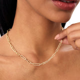 14k Rope Paperclip and Plain Oval Link Necklace Ferkos Fine Jewelry