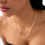 14k Rope Paperclip and Plain Oval Link Necklace Ferkos Fine Jewelry