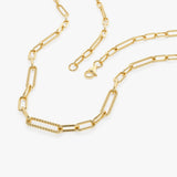 14k Rope Paperclip and Plain Oval Link Necklace Ferkos Fine Jewelry