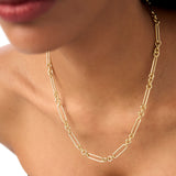 14k Mixed Link Paperclip Bolo Chain Necklace Ferkos Fine Jewelry