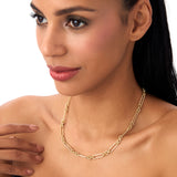 14k Mixed Link Paperclip Bolo Chain Necklace Ferkos Fine Jewelry