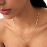 14k Two-Tone Link Layering Paperclip Necklace Ferkos Fine Jewelry