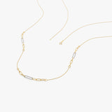 14k Two-Tone Link Layering Paperclip Necklace Ferkos Fine Jewelry