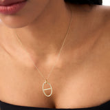 14k Minimalist Oval Pendant Necklace Ferkos Fine Jewelry