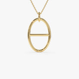 14k Minimalist Oval Pendant Necklace 14K Gold Ferkos Fine Jewelry