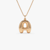 14K 20MM Balloon Initial Letter Pendant 14K Rose Gold Ferkos Fine Jewelry