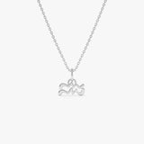 14K Aquarius Zodiac Charm Necklace 14K White Gold Ferkos Fine Jewelry