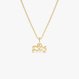 14K Aquarius Zodiac Charm Necklace 14K Gold Ferkos Fine Jewelry