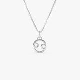 14K Cancer Zodiac Charm Necklace 14K White Gold Ferkos Fine Jewelry