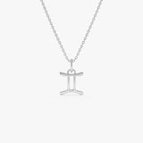 14K Gemini Zodiac Charm Necklace 14K White Gold Ferkos Fine Jewelry