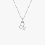 14K Leo Zodiac Charm Necklace 14K White Gold Ferkos Fine Jewelry