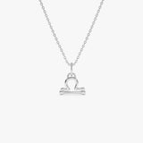 14K Libra Zodiac Charm Necklace 14K White Gold Ferkos Fine Jewelry
