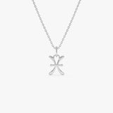 14K Pisces Zodiac Charm Necklace 14K White Gold Ferkos Fine Jewelry