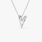 14K Gold Abstract Open Heart Pendant Necklace 14k White Gold Ferkos Fine Jewelry