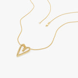 14K Gold Abstract Open Heart Pendant Necklace Ferkos Fine Jewelry