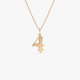 14K Gothic Number Pendant Necklace Ferkos Fine Jewelry