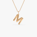 14K Gold Everyday Initial Charm Necklace 14K Rose Gold Ferkos Fine Jewelry