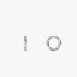 14K Gold Twisted Rondelle Charm – 2MM 14K White Gold Ferkos Fine Jewelry