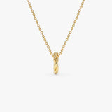 14K Gold Twisted Rondelle Charm – 2MM Ferkos Fine Jewelry