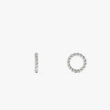 14K Gold Rope Rondelle Charm – 1.5MM 14K White Gold Ferkos Fine Jewelry