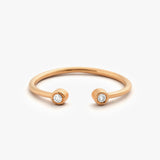 14K Double Bezel Set Open Diamond Ring 14K Rose Gold Ferkos Fine Jewelry