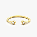 14K Double Bezel Set Open Diamond Ring 14K Gold Ferkos Fine Jewelry