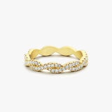 14K Gold Infinity Diamond Eternity Wedding Band 14K Gold Ferkos Fine Jewelry