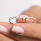 14K Rose Gold 11 Stone Petite Diamond Wedding Band