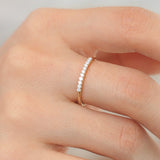 14K Rose Gold 11 Stone Petite Diamond Wedding Band