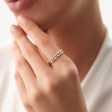 14K Gold Two Row Marquise & Round Diamond Ring Ferkos Fine Jewelry