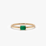 14k Octagon Cut Emerald Ring 14K Rose Gold Ferkos Fine Jewelry