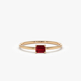 14k Octagon Cut Ruby Ring 14K Rose Gold Ferkos Fine Jewelry