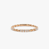 14k Twisted Rope 3/4 Eternity Diamond Ring 14K Rose Gold Ferkos Fine Jewelry