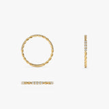 14k Twisted Rope 3/4 Eternity Diamond Ring Ferkos Fine Jewelry