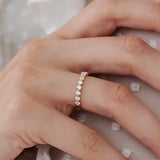 14k 9 Stone Prong Setting Women's Diamond Wedding Ring 0.55 ctw Ferkos Fine Jewelry