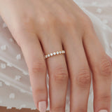 14k 9 Stone Prong Setting Women's Diamond Wedding Ring 0.55 ctw Ferkos Fine Jewelry