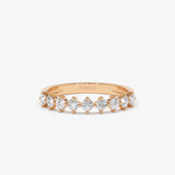 0.50 ctw 14k Nine Stone Prong Setting Lab Grown Round Diamond Ring - Rania Ferkos Fine Jewelry